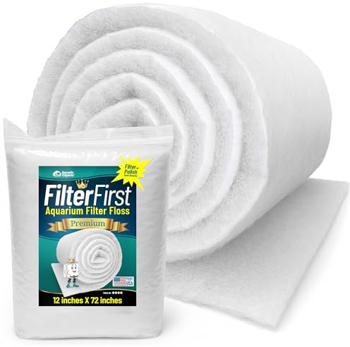 Aquatic Experts Aquarium Filter Floss for Fish Tank Filters - FilterFirst Aquarium Filter Pad - Media Roll for Crystal Clear Water, 3/4 - 1 Thick (12 Inch Wide, 72 Inch Long)