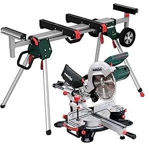 Metabo Kappsäge KGS 254 M Set (690967000) Karton; mit Maschinenständer KSU 251, Abmessungen: 790 x 515 x 515 mm, Auflagefläche: 340 x 775 mm, Max. Schnittbreite 90°/45°: 305 / 205 mm
