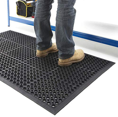 BiGDUG New Non-Slip Entrance Mat Indoor Anti-Fatigue Workshop Rubber Heavy Duty Mats - 3 Sizes (Anti-fatigue Mat 800mm x 1200mm)