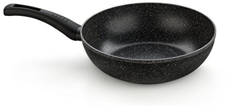 MONIX Mineral Wok para saltear, Aluminio, Gris Oscuro Antracita, 28 cm, Cosmos