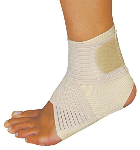 MANIFATTURA BERNINA Saniform 2036 (Größe L) - Elastische Verstellbare Fußgelenkbandage Knöchel-Bandage