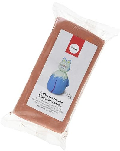 Rayher 3450272 Lufttrocknende Modelliermasse terracotta, 1 kg, gebrauchsfertig, geschmeidig und einfach zu verarbeiten, kein Brennen nötig , tonähnlich, 18.5 x 9.5 x 3.4000000000000004 cm
