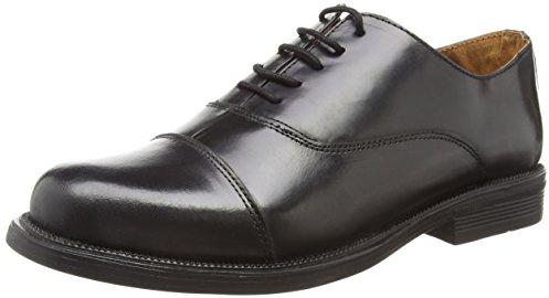 Mens/Boys Capped Oxford Cadet Shoe - Black - size UK Mens Size 6