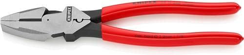 KNIPEX Kraft-Kombizange Lineman's Pliers amerikanisches Modell auf SB-Karte mit rutschhemmendem Kunststoff, 09 11 240 SB