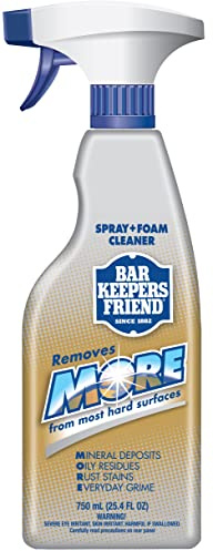 Bar Keepers Friend Spray + Foam Cleaner, 25.4 Fl Oz Pump Spray Bottle, For Most Hard Surfaces, 1 Bottle