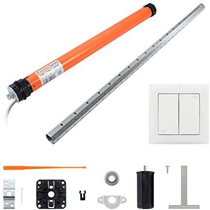 3T-MOTORS Rolladen-Set mit Wippschalter, Einbau-Material und Rollladen-Welle SW40, Rohrmotor, Rolladenantrieb, TÜV geprüft, verschiedene Größen, Set bis 1,10 m