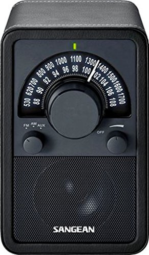 Sangean WR-15BK AM/FM Table Top Wooden Radio (Black)