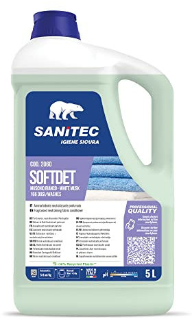 Softdet - Additivo Ammorbidente Profumato Igienizzante per Lavaggio a Mano e in Lavatrice - Bianchi e Colorati - Orchidea e Muschio - 5 kg