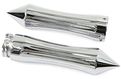 sourcing map Paar 25mm silber Ton Chrom remoulded Accelerator Griff Bar de
