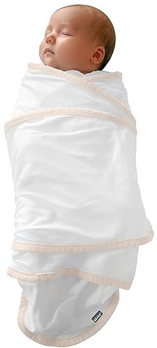 BÉABA, Coperta per Neonati, Coperta Miracolosa, Calma il Bambino, Tessuti Oekotex, 100% Cotone Jersey, 0-3 Mesi, Bianco