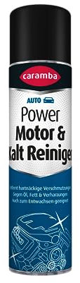 Caramba Power Motor & Kalt Reiniger, Entfernt Schmutz, Ölflecken und Fett, Reinigungs-Spray für Autos, Maschinenteile und Aggregate, 400 ml