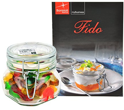 Bormioli Rocco Drahtbügelglas FIDO, 500 ml, Einmachglas mit Bügelverschluss, inkl. Rezeptheft