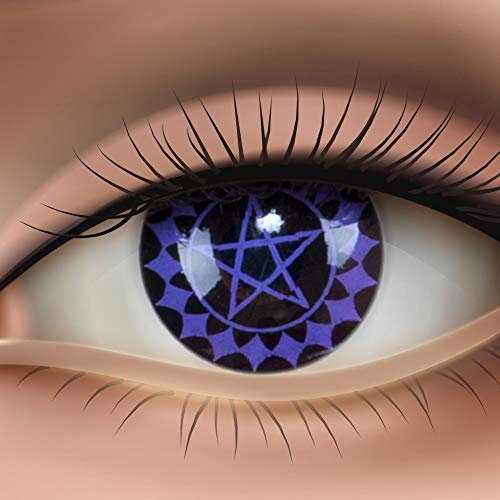 Lentilles couleur cosplay - manga, anime noir Violet Buttler Pour Halloween, fantaisie, Carnaval + étuis à lentilles de contact I 1 paire (2 pièces) I sans correction I 0,00 Dioptries MERALENS