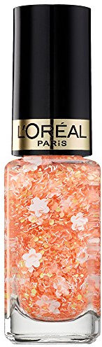 L'Oréal Paris Color Riche Le Vernis Top Coat Flower Bohème Glitzer Nagellack/Glänzender Überlack mit Schimmereffekt in blumigem Orange/ 936 Coachella / 1 x 5ml