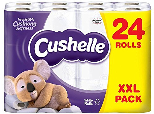 Cushelle Toilet Tissue White - 180 Sheets per Roll (24) - Pack of 6