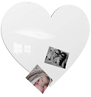 Colours-Manufaktur Magnetwand Hochglanz pulverbeschichtet *Made IN Germany* viele Verschiedene Motive, Größen und Farben (Herz (68 x 58 cm), RAL 9003 signalweiß [wie weiß])