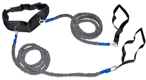 Sport-Thieme Sprint Trainer | Widerstandstrainer, Schnellkrafttrainer für Fußball u. Leichtathletik | Gummi-Tubes, gepolsteter Gurt, Edelstahlringe | L: 2,60 cm, Umfang: 60-100 cm