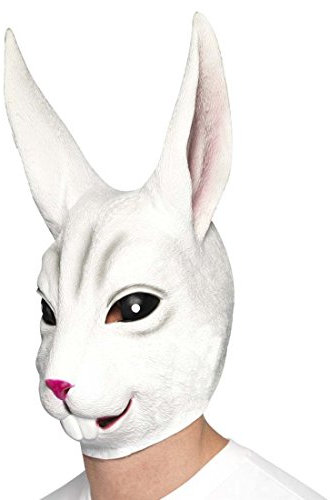 NET TOYS Hasenmaske Kaninchenmaske Latexmaske Hase Vollmaske Kaninchen Faschingsmaske Tier Rabbit Hasen Maske