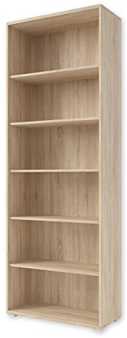 OFFICE LINE Aktenregal in Eiche Sonoma Optik - Standregal mit 6 offenen Fächern - Modernes Büromöbel Komplettset - 79 x 220 x 35 cm (B/H/T)