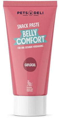 Pets Deli Belly Comfort Verdauungs Snack Paste für Katzen mit Huhn und Präbiotika für eine Starke Darmflora 75g