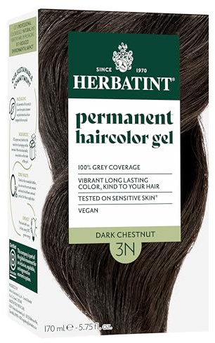 Herbatint Permanent Hair Dye For Women - 3N Dark Chestnut - For Up To 100% Gray Coverage of Resistant Gray Hair - Ammonia-Free, Alcohol-Free & Vegan - Salon Influenced Hair color 5.75 fl oz