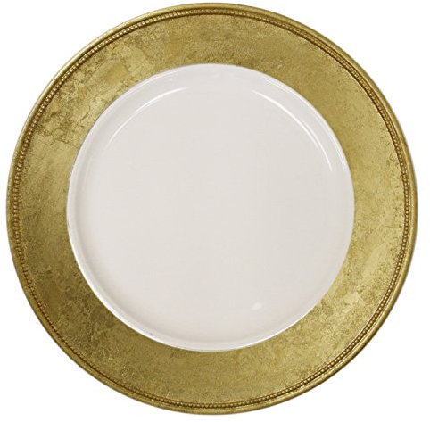 Gold Rim with White Center Charger Plate