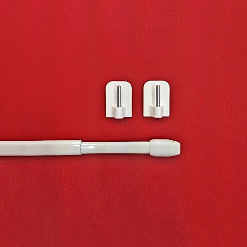 Easy-Shadow - Vitragestange 30-50 cm, weiß, Metall/Kunststoff, Klebe-Montage, 11 mm Höhe, inkl. 2 Klebehaken