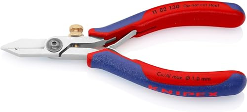 KNIPEX Elektronik-Abisolierschere, 11 82 130 | Mit Mehrkomponenten-Hüllen 140 mm
