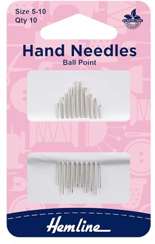 Agujas de coser de mano para punto de bola, varios tamaños, 5 – 10
