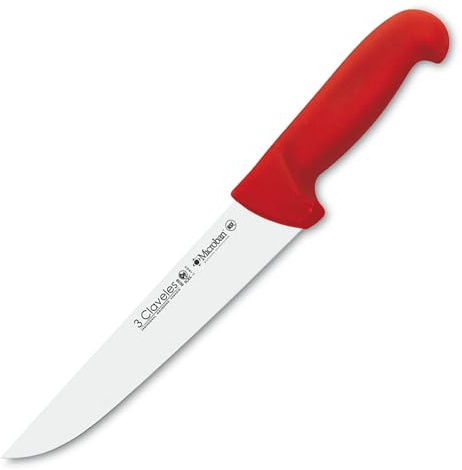3 Claveles Cuchillo Carnicero Proflex, Acero Inoxidable, Rojo, 24 cm-9.5