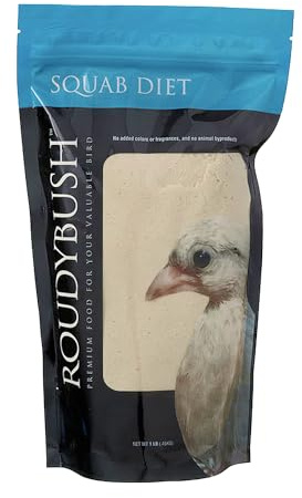 RoudyBush Squab Diet Dove & Pigeon Feed - Baby Bird Food for Columbiformes - Crop Milk Replacement Dove & Pigeon Food Mix - Chick Enrichment for Birds 7-14 Days (1lb)