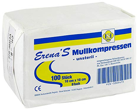 Erena Unsteril Mullkompr.10x10 cm 8fach