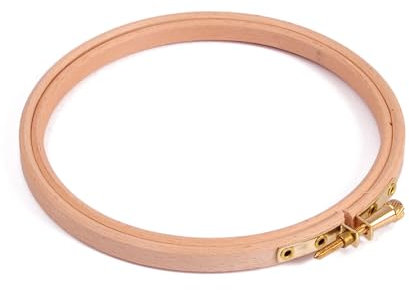 Elbesee Cerchio da Ricamo in Legno da 12 cm di Diametro con Chiusura a Vite in Metallo, Nessun Colore, 13x13x1 cm