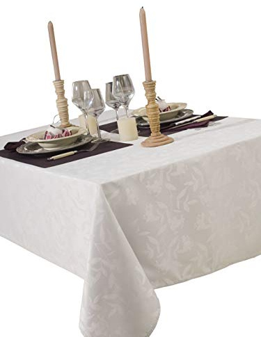 CALITEX Ombra bordsduk i damastutseende, 150 x 300 cm, vit