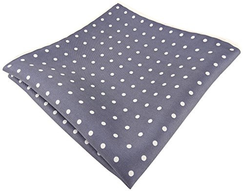 pañuelo de seda enplata gris blanco lunares - paño Cavalier Pochette