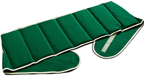 Wärmegürtel Rücken Leinsamenkissen - Gürtel mit Klettverschluss ca. 135cm - 7-Kammer - Wärmekissen - Rückenkissen XXL Körnerkissen - grün