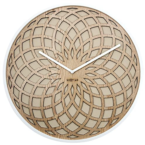 NeXtime große Wanduhr SUN lautlos, rund, aus Holz, ø 50 cm