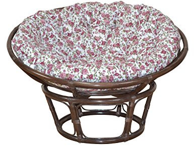 moebel direkt online Papasansessel, Durchmesser 110 cm Sessel mit Kissen braun