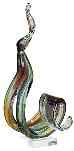 GILDE GLAS art Skulptur Marea - Dekoobjekt handgefertigt aus Glas H 38 cm