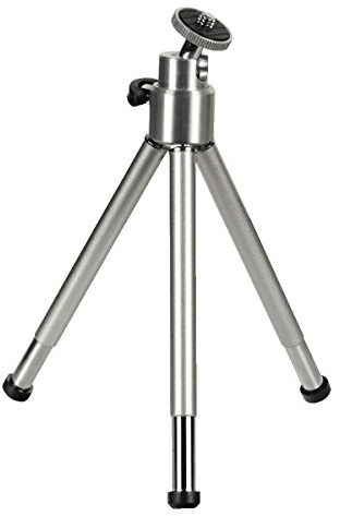 Hama Mini Tripod with Ball Tilt Head, Silver Argent trépied – Trépied (Silver, 24 x 24 x 150 mm, Argent)