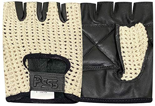 Prime Mitaines Gants Cuir Mailles Filet Homme Femme Conduite Mode, Noir & Blanc, Taille XXL