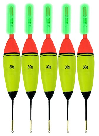 QualyQualy 5 Stück Eva Angelposen Angeln Schwimmt Set + 10 Stück Knicklicht Angeln Posen Leuchtende Knicklicht Posen Kit