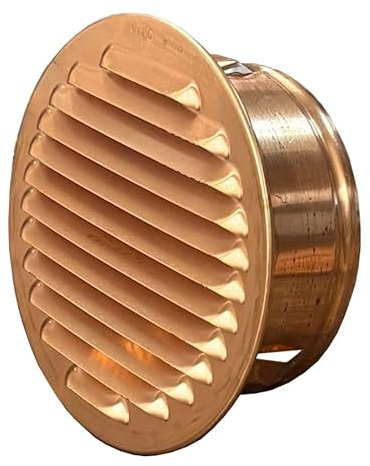 Lüftungsgitter Kupfer mit Stutzen, passend von 155-160 mm