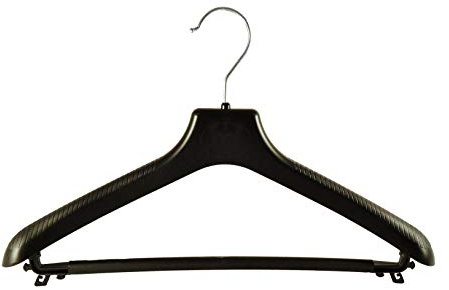 Kleiderbügel für Anzüge und 2-Teiler, Kostümbügel, 38 cm, schwarz, 10 Stück