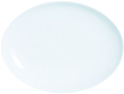 Dajar DIWALI - Bandeja ovalada (33 x 25 cm, cristal, 33 x 25 x 3,1 cm), color blanco