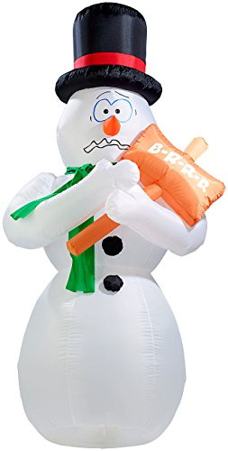 infactory XXL Schneemann: Selbstaufblasender Bibber-Schneemann, 1,80m (Weihnachtsdeko-aussen Figuren, Weihnachtsdeko, Deko)