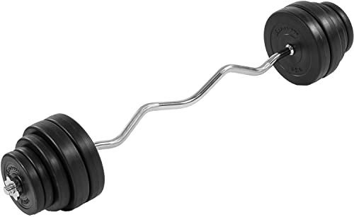 MOVIT 35kg SZ Curlset, mit Sternverschlüssen + 10 Gewichtsscheiben, 120cm SZ Curlstange gerändelt und verchromt, Scheibenaufnahme Ø 25mm