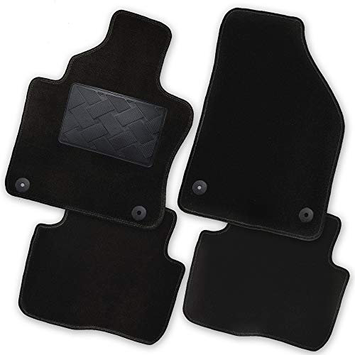 Bär-AfC Auto Fußmatten Exklusiv passend für Mitsubishi Lancer CYO ab 2007, Autoteppiche Velours Schwarz, Rand Kettelung Schwarz, Trittschutz Kunststoff, Set 4-teilig, MI02384