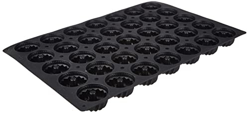 Lurch 67110 FlexiGastro Backform aus 100% BPA-freiem Platin Silikon 35er Minigugelhupf, schwarz, 60 x 40 cm, Gastronomie