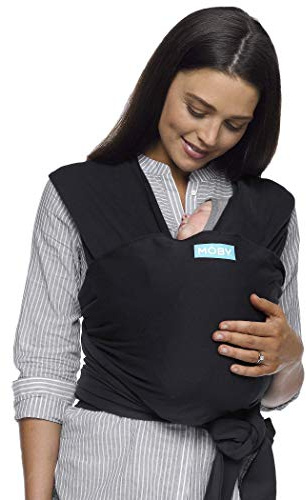 Moby Classic Babywrap – bärsele för nyfödda till småbarn – bärselar – perfekt babyhållare för mamma och pappa – justerbar för alla kroppstyper – kan bära spädbarn upp till 15 kg – svart